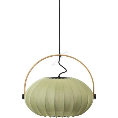 halo design 746361 - Висяща лампа на кабел DC 1xE27/40W/230V Ø 40 см, зелен/дъб (HO0052)