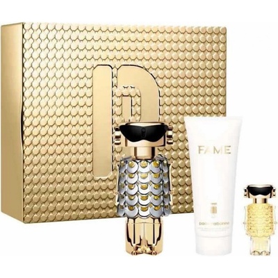 Paco Rabanne Fame EDP 80 ml + tělové mléko 100 ml + EDP 4 ml + plechová dóza pro ženy