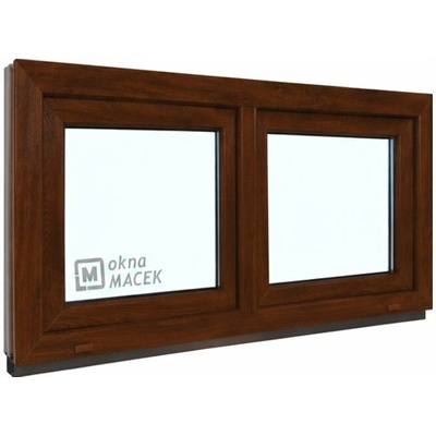 Kömmerling 70 Ad S/S, 1200 X 600 mm Tmavý Dub/Tmavý Dub oboustranně Sklo Čiré Neotevíratelné