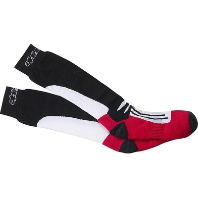 Alpinestars ponožky Racing Road Socks COOLMAX černá/bílá/červená