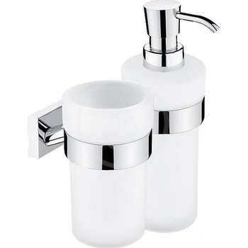 Nimco Keira - Držák dávkovače a sklenky, matované sklo/chrom - KE 2205831W-26