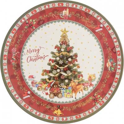 Vánoční talíř/podnos se stromkem Merry Christmas 33 * 1 cm - Clayre & Eef