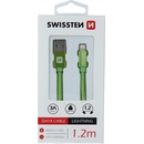 Swissten 71523207 datový Textile Usb / Lightning, 1,2m, zelený