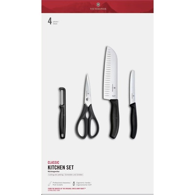 Victorinox Classic kuchynská sada s nožom Santoku 4 ks 6.7133.41G
