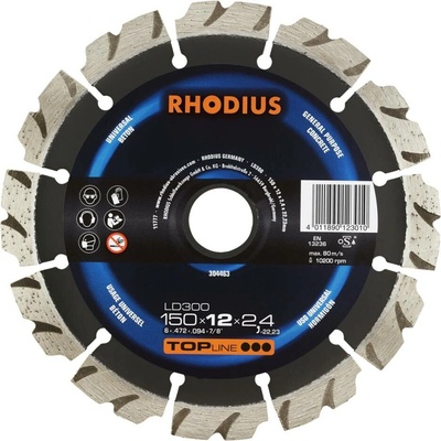 RHODIUS Diamantový řezný kotouč LD300 150 x 12,0 x 2,4 x 22,23 TOPline 304463