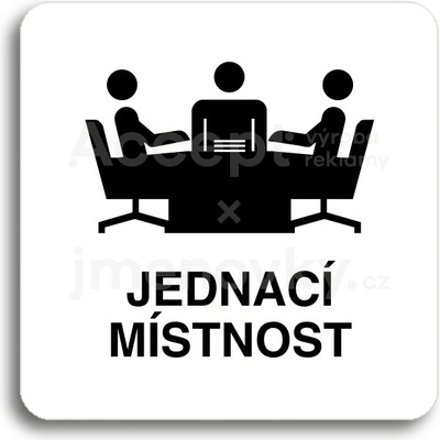 ACCEPT Piktogram jednací místnost - bílá tabulka - černý tisk bez rámečku