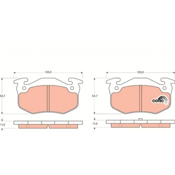 Sada brzdových platničiek kotúčovej brzdy TRW GDB1305 GDB1305