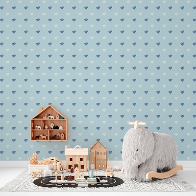 Tapeta SABLIO Srdce na modré, rozměry 125x75 cm