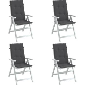 vidaXL Възглавници за стол 4 бр меланж антрацит 120x50x4 см плат (4002410)