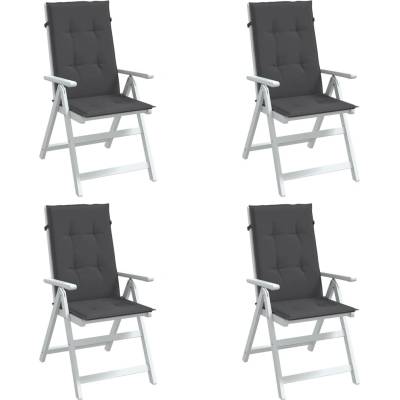 vidaXL Възглавници за стол 4 бр меланж антрацит 120x50x4 см плат (4002410)