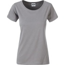 James & Nicholson Klasické dámské tričko z biobavlny 8007 Ocelově šedá