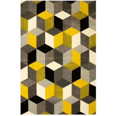 Najkoberce Sumatra E219 Cubes žltý / sivý / krémový
