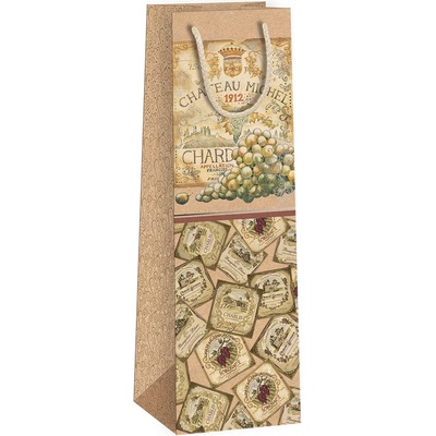 ARGUS Darčeková papierová taška NATUR na víno (11 x 36 cm) 07340121
