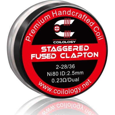 Coilology Předmotané spirálky Staggered Fused Clapton Ni80 0,23ohm 2ks