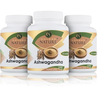 Golden Nature Ashwagandha Ašvaganda 10% withanolidů 2+1 300 kapslí