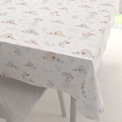 Biante bavlna obdĺžnikový obrus Sandra SA-614 Veselé vtáčiky na bielom 50x100 cm
