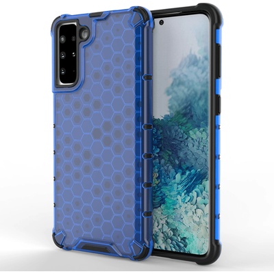 HQWear Калъф за телефон Honeycomb Armor с TPU рамка за Samsung Galaxy S21 Plus 5G, син (9111201917286)