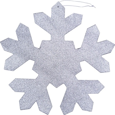DECOLED Vianočná ozdoba snehová vločka I, priemer 40 cm, strieborná, preglejka, vonkajšia