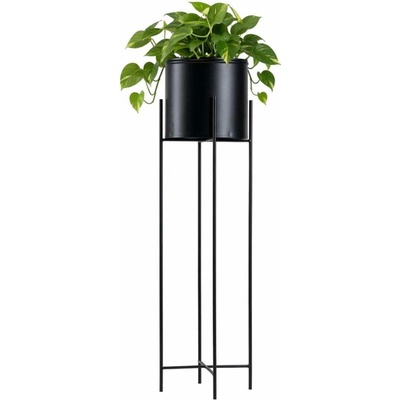 HowHomely KOVOVÝ květináč se stojanem DARK 95X21 CM ČERNÁ