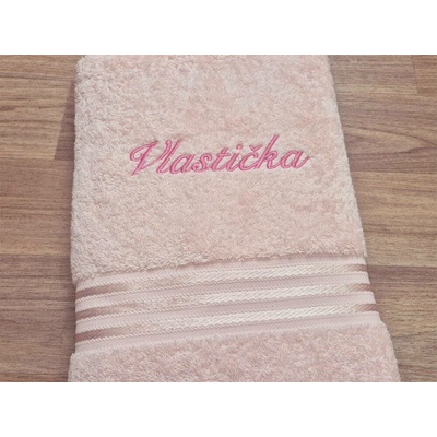 Povlečení Plus osuška linie světle růžová 70 x 140 cm Vlastička