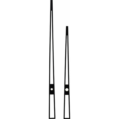 Kovové hodinové ručičky B29 (172 mm, 123 mm) - černé - Ručičky hodinové B29 pár černé