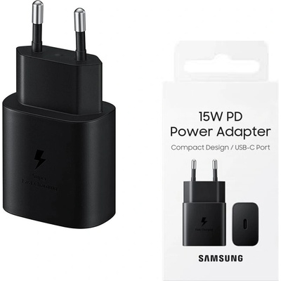 Samsung Зарядно устройство Priza Type-C 15W, бързо зареждане - Samsung (EP-T1510NBEGEU) - черно (опаковане на блистер)