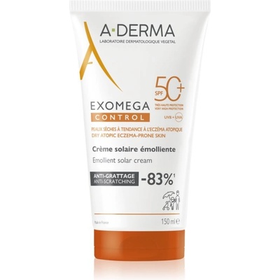 A-Derma Exomega Control Emollient Solar Cream ochranný krém na obličej a tělo SPF50+ 150 ml