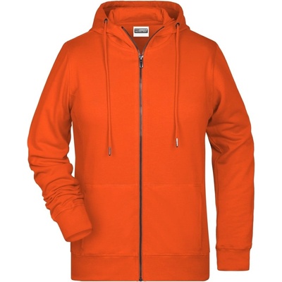 James & Nicholson Dámska mikina na zips z biobavlny 8025 oranžová