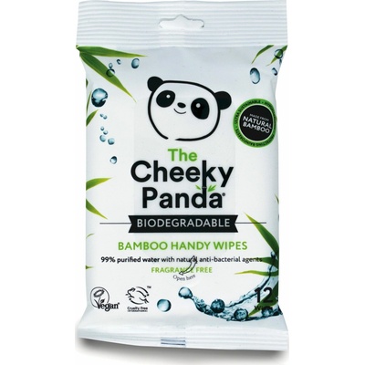 The Cheeky Panda Bambusové vlhčené obrúsky na ruky bez vône cestovné 12 ks