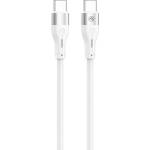 Tellur Силиконов кабел Tellur от USB-C към USB-C - Бял (TLL155501)