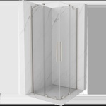 Mexen Velar Duo плъзгаща се душ кабина 80 x 80 см, прозрачна, четкан никел - 871-080-080-02-97 (871-080-080-02-97)