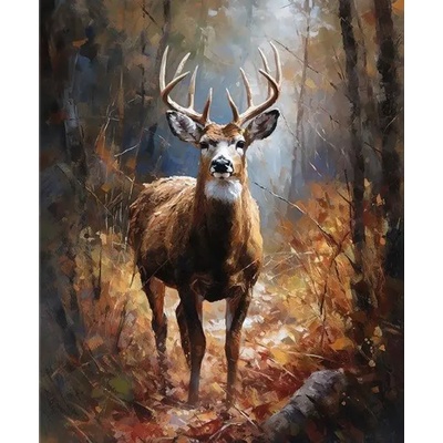 Norimpex - Puzzle Diamant painting: Deer in the forest 30x40cm - 1 - 39 piese