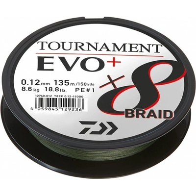 Daiwa Spletaná Šnúra Tournament X8 Braid Evo+ Dark Green 270m 0,16mm 12,20kg