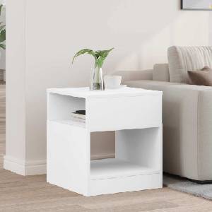 vidaXL Крайна масичка Бяло 40, 5 x 40 x 45 см Инженерна дървесина (890912)