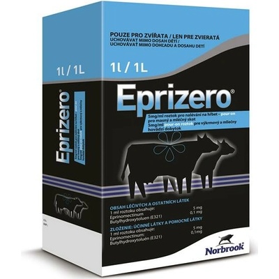 Eprizero 5 mg/ml pour-on roztok pre výkrmový a mliečny HD 1 l