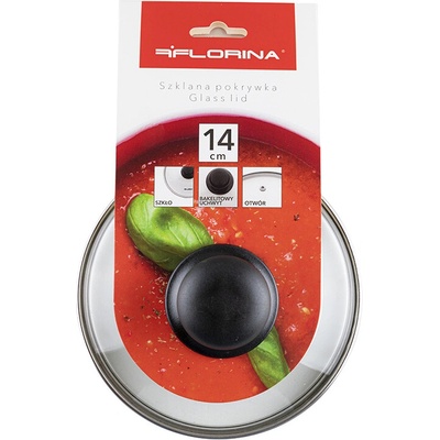 FLORINA Skleněná poklice s plastovým úchytem 14cm