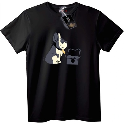 NOONEBRAND Тениска Куче и Камера - 2XL, Black