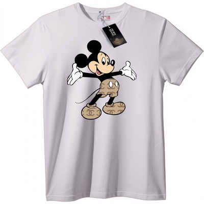 NOONEBRAND Тениска Mickey Mouse Chanel лого - XS, Black