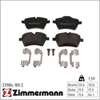 Sada brzdových platničiek kotúčovej brzdy ZIMMERMANN 23984.180.2