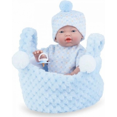 Marina & Pau 202-BK kúpacie bábätko New Born chlapček v košíčku 21 cm
