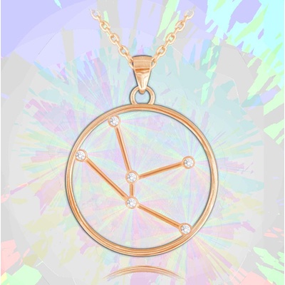 Minet Rose gold Stars býk Czech Crystal JMAS9505RN45