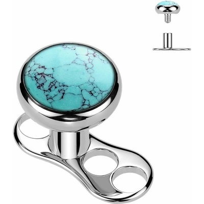 MARRE Kompletní microdermal piercing TITAN, tyrkys MD050