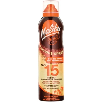 Malibu Continuous Dry Oil Spray SPF 15 sunscreen 175ml - Clear (White)