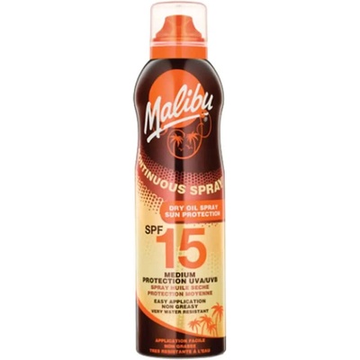 Malibu Continuous Dry Oil Spray SPF 15 sunscreen 175ml - Clear (White)