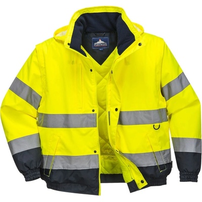 PortWest bunda HI-Vis 2v1 C468 odnímatelné rukávy reflexní Žlutá