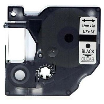 Pro Dymo Съвместима лента с Dymo 45010, S0720500, 12mm x 7m черен печат / прозрачен субстрат (45010)