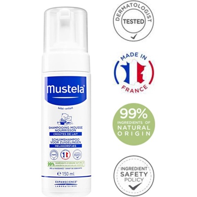 Mustela Bébé Stelatopia pěnový šampon pro děti od narození 150 ml