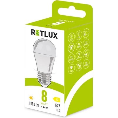 RETLUX RLL 641 G45 E27 miniG 8W WW D