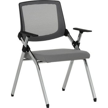 Bittel Посетителски стол Carmen 1704, до 150кг, дамаска, сгъваем, сив (bt-3520913)