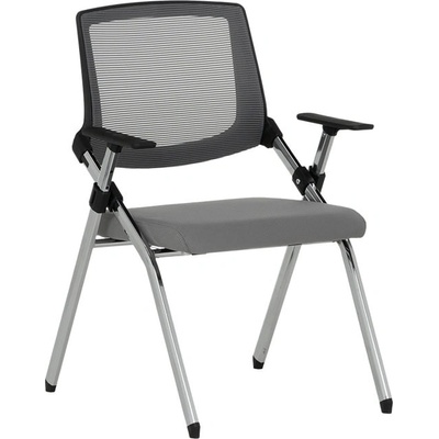 Bittel Посетителски стол Carmen 1704, до 150кг, дамаска, сгъваем, сив (bt-3520913)